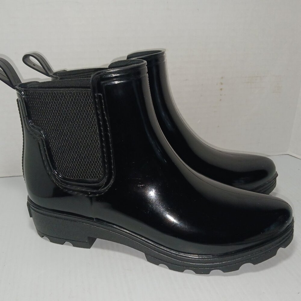 Seven7 Fashion Rubber Rain Boots Black Size 9